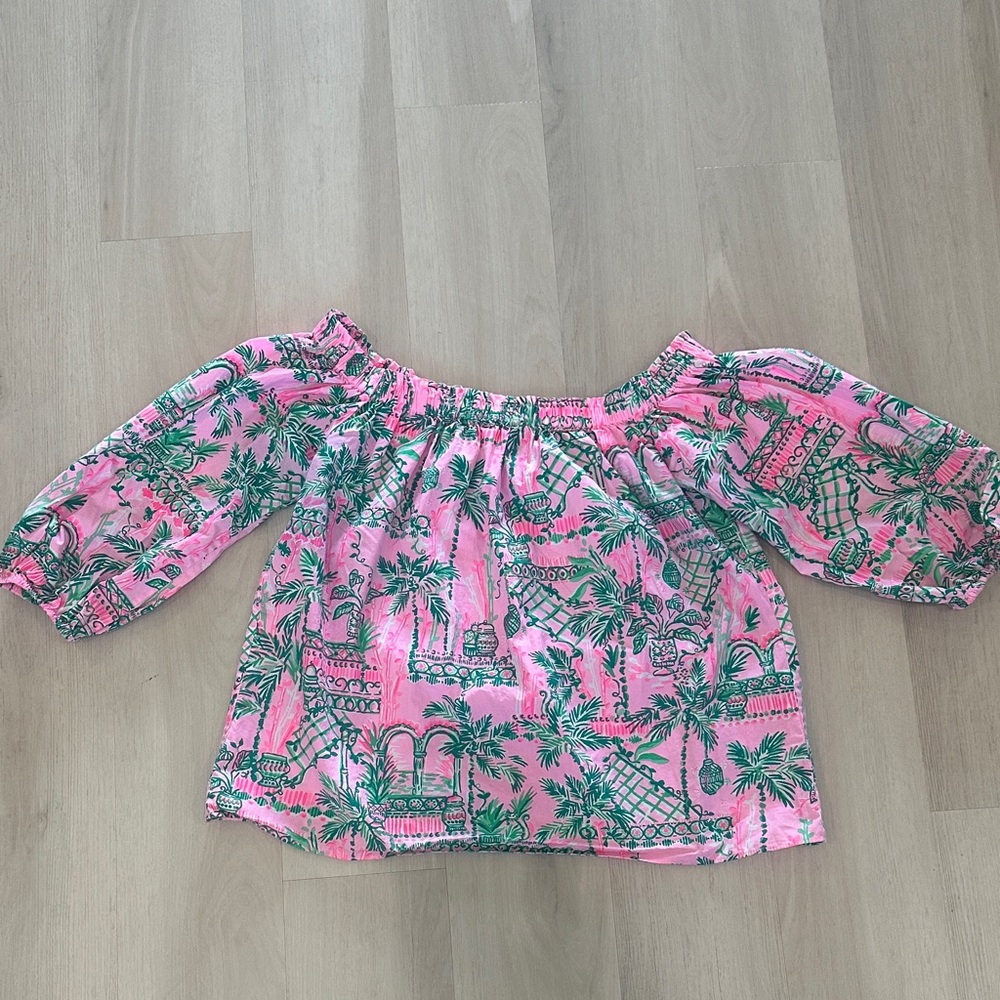 Lilly Pulitzer Winfred Off-Shoulder Top in Always Worth It